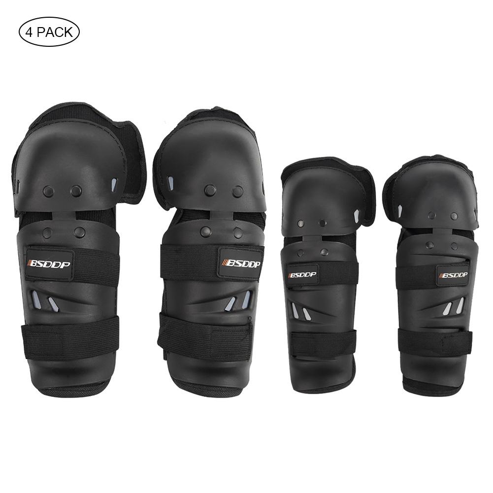 4PCS/Set Kneepad Elbow Long Leggings Shatter-resistant Elbow Knee Pad Protection Shin Guards Outdoor Riding Safety Gear