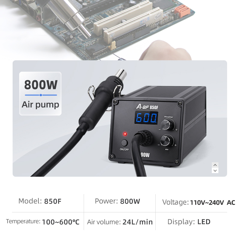 A-BF Anti-static Digital Display Desoldering Station Hot Air Gun Spiral Wind Constant Temperature Adjustable Welding Station