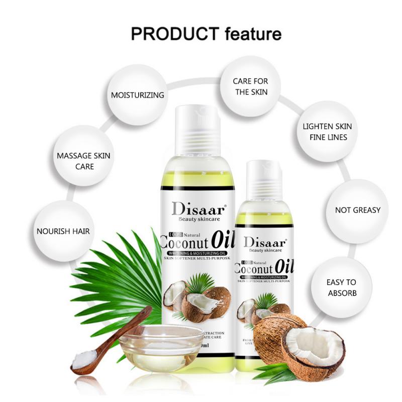 100% Natural Organic Coconut Oil Body Face Massage Essential Oil Moisturizing Relaxation Oil Control Skin Care Product TSLM1