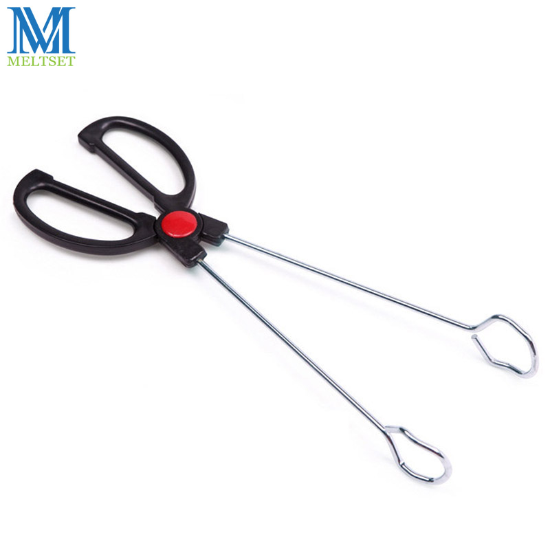 Stainless Steel Barbecue Grill Barbecue Pliers Plastic Handle Barbecue Buffet Food Clip Carbon Pliers BBQ Tools