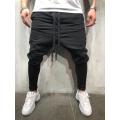 Hip Hop Streetwear Men's Splice Joggers Pants Fashion Men Casual Cargo Pant Trousers High Street Elastic Waist Harem Pant Men