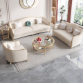 American Light Luxury Leather Sofa Modern Living Room
