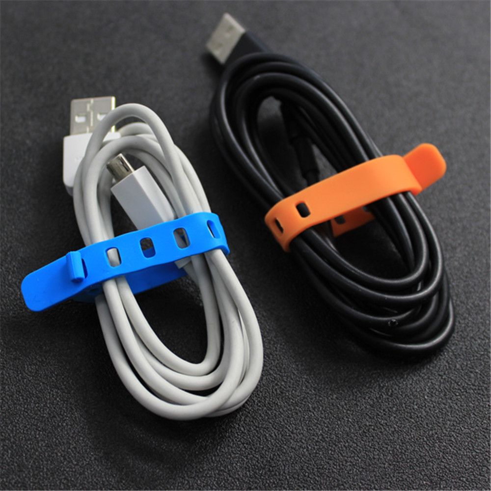 10pcs Silicone Cable Winder Cable Organizer Wire Wrapped Cord Earphone Desk Storage Line Holder Office Desk Set Accessories