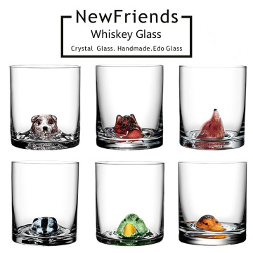 New Friends Series Cute 3D Pets Animal Head Crystal Whiskey Glass Whisky XO Chivas Wine Glasses Brandy Snifters Vasos De Cristal