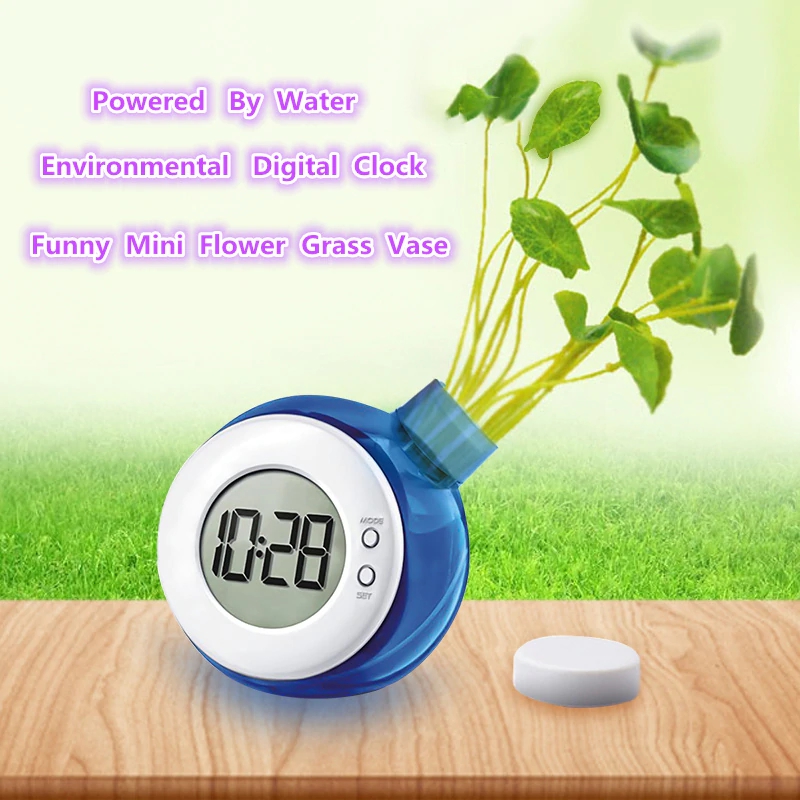 Water element powered clock creative smart magic Desk Table Digital Mute Clocks With Calendar Home Decor Kid Gifts