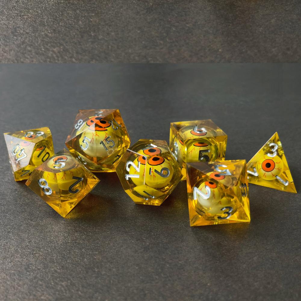 Liquid Core Sharp Edge Resin Polyhedral Dnd Dice Set 1