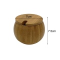 Kitchen Bamboo Natural Salt Shaker Household Spice Bottle With Lid Storage Box Kitchen Accessories Seasoning Jar Wood Color Bamb