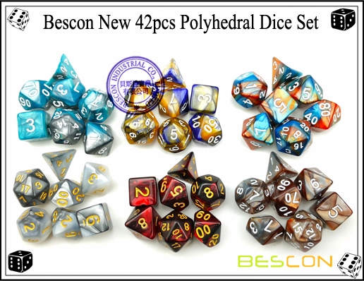 Bescon New 42pcs Polyhedral Dice Set-5