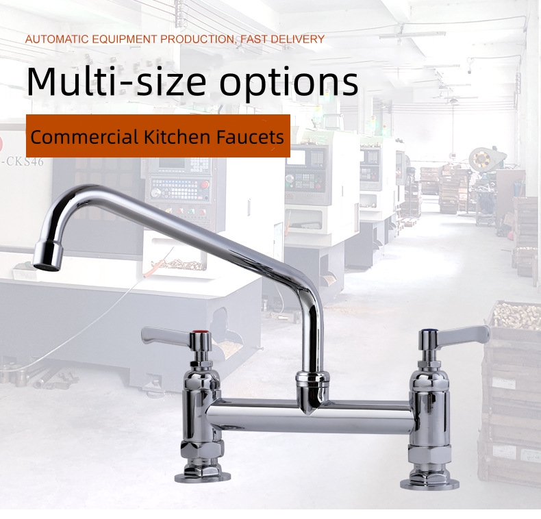 Commercial Kitchen Dual Handle 3 Way Kitchen Faucet2