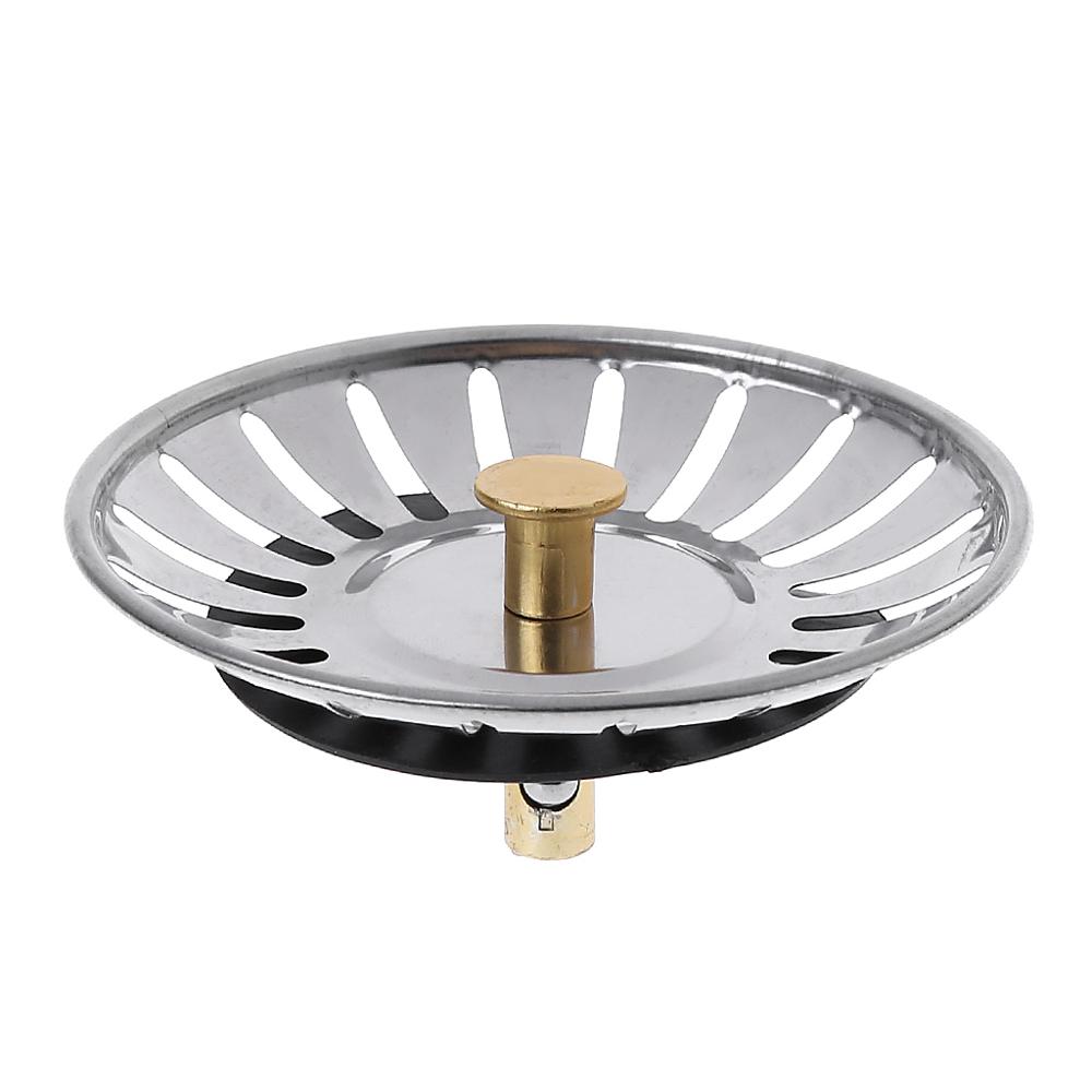 Kitchen Waste Stainless Steel Sink Strainer Plug Drain Filter Stopper Basket Drainer
