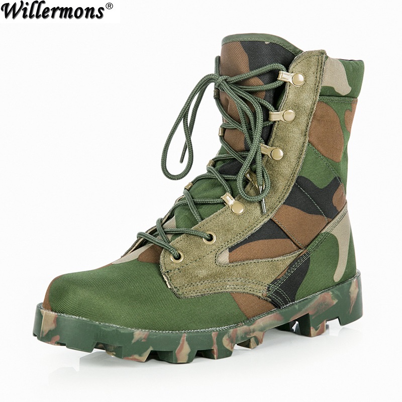 Summer Men's Outdoor Army Camouflage Combat Safety Boots Shoes Men Anti-slip Military Tactical Boots