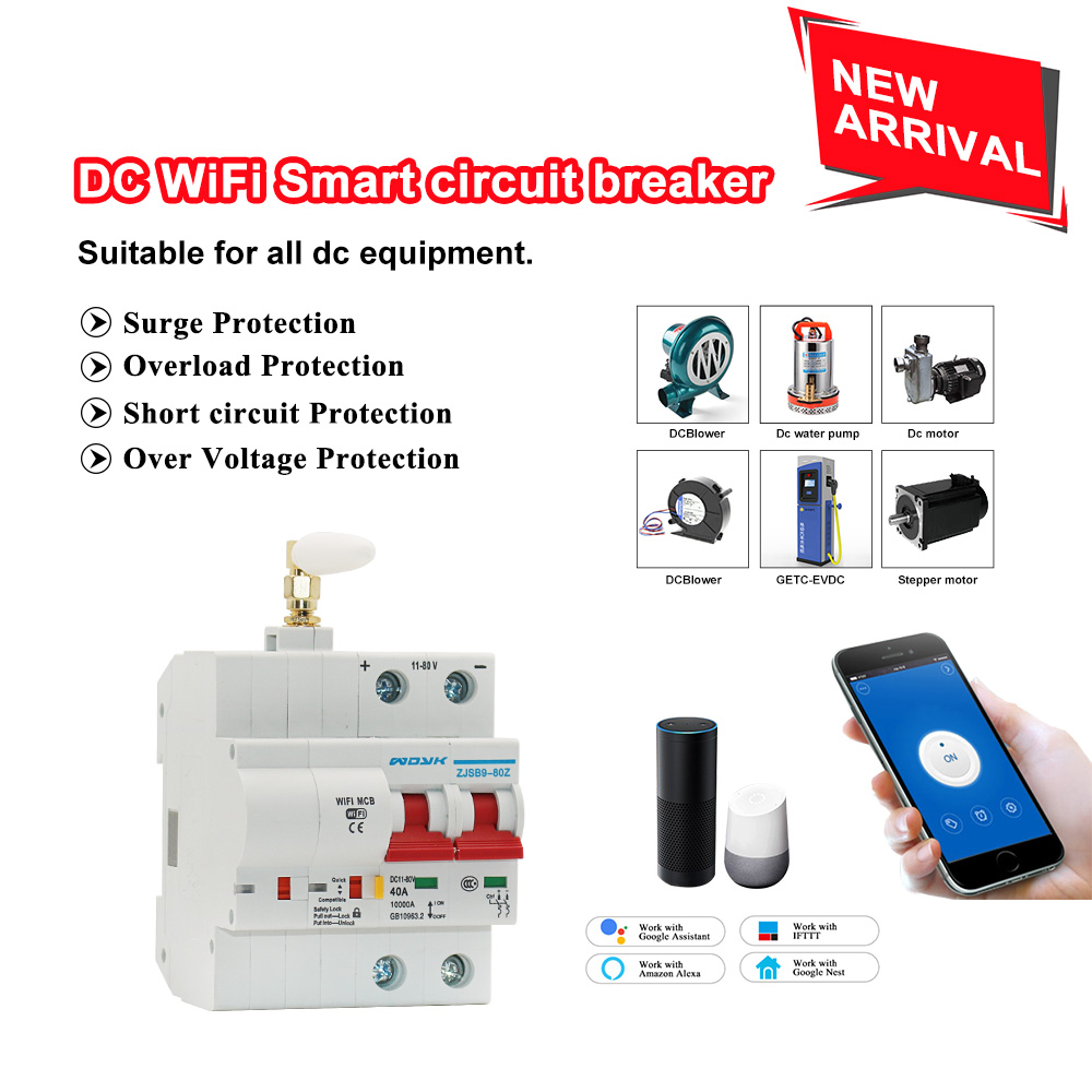 DC WiFi Smart Circuit Breaker overload and short circuit protection for Amazon Alexa and Google home