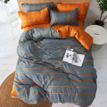 Yellow stripes gray Bedding Sets Full King Twin Queen King Size 4Pcs Bed Sheet Duvet Cover Set Pillowcase Without Comforter