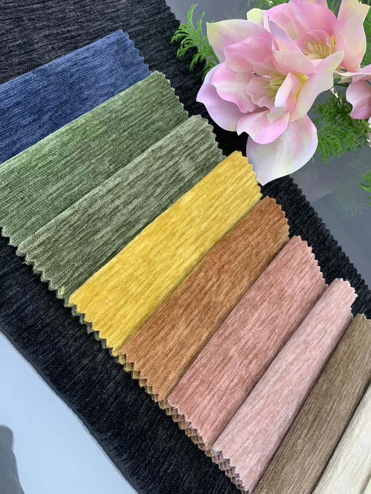 Horizontal Stripe Chenille Upholstery Fabric