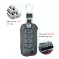 Leather Car Key Case For Jeep Renegade Hard Steel 2016 4 Buttons Folding Remote Fob Cover Protector Accessory Auto Keychain Bag