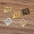 BoYuTe 100Pcs 13*15MM Metal Filigree Flower European Charms DIY Jewelry Accessories Parts Pendant Charms