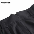 Aachoae Women Chic Black Pants High Waist Elegant Long Trousers Zipper Fly Lady Pencil Pants Office Wear Bottoms Pantalon Femme