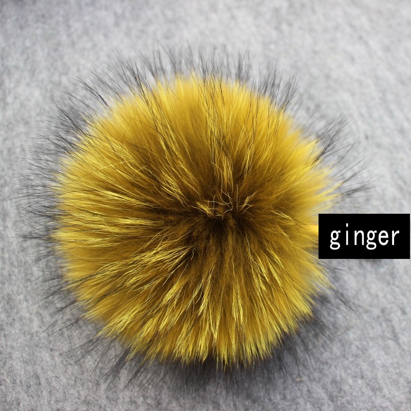 5pcs/ lot DIY 13-14cm Raccoon and Fox Fur pom poms fur balls for knitted hat cap beanies and scarf real fur pompoms