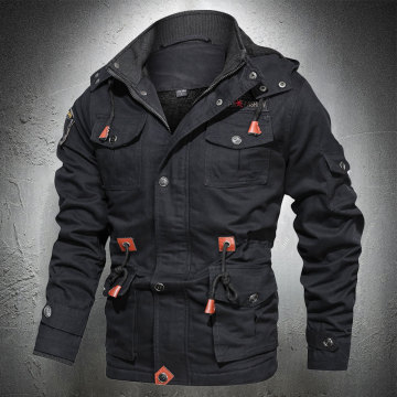 Winter Jacket Men Fur Lined Warm Coat Military Outwear Jacket Mid-Long Men Cotton Coat Hooded Outdoor Jacket High Quality 2020