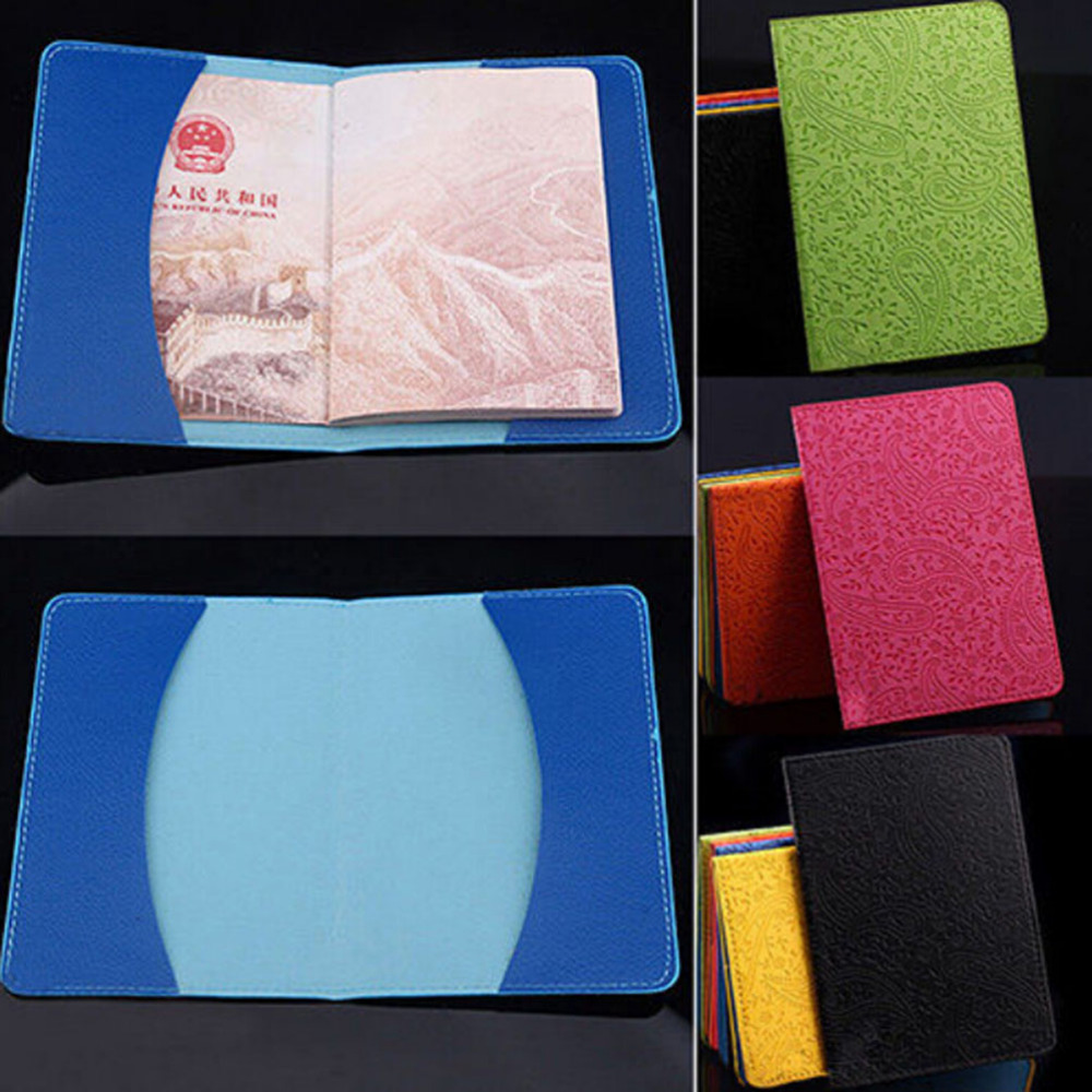 1PC Lavender Note Holder Cover PU Leather Bank ID Card Travel Ticket Pouch Packages passport Covers passport Case stationery