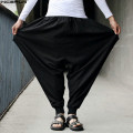 INCERUN Plus Size Cotton Linen Harem Pants Men Baggy Pants Japanese Style Mens Crotch Wide Leg Pants Casual Loose Trousers