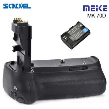 with LP-E6 Battery Meike MK-70D Vertical Battery Grip Holder For Canon EOS 70D 80D DSLR Camera as BG-E14