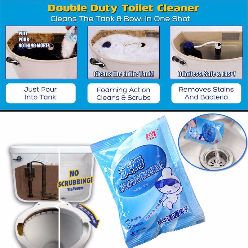 Sewer Toilet Cleaner Dredge Sink Drain Cleaner Clogging Sewer Dredging Agent Powerful Pipe Toilet Dredge Bathroom Hair Filter