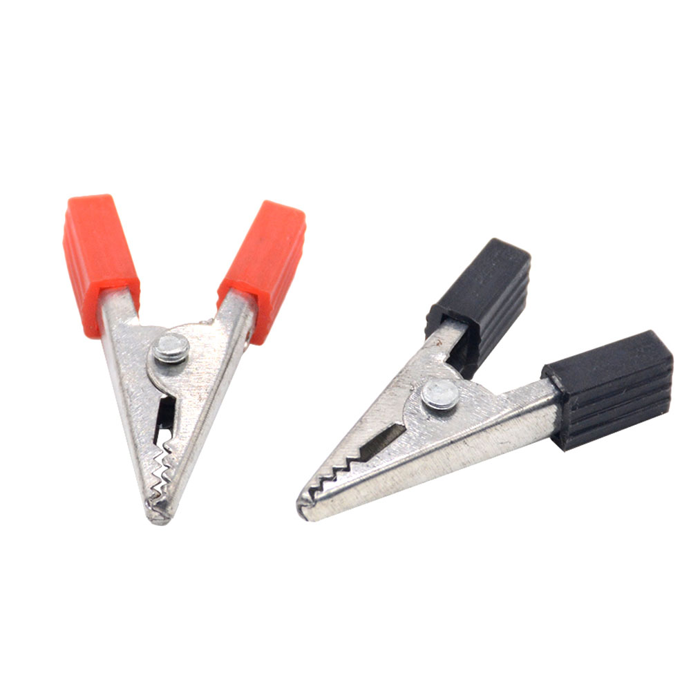 10PCS Insulated Crocodile Clips Plastic Handle Cable Lead Testing Metal Alligator Clips Clamps 35mm Length