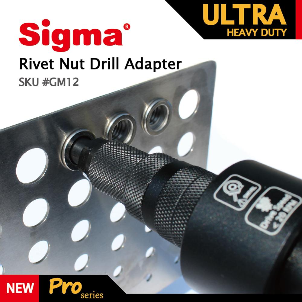 Sigma #GM12 ULTRA HEAVY DUTY Rivet Nut Drill Adapter Cordless or Electric power tool accessory alternative air rivet nut gun