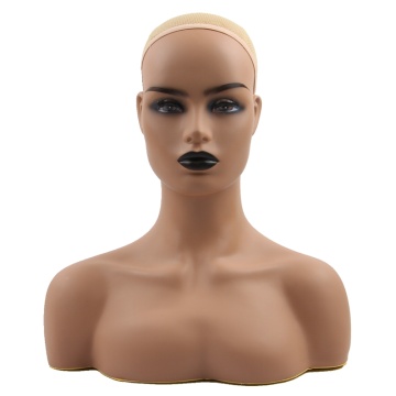 Harmony Realistic Half Body Double Shoulder PVC Training Mannequin Heads for Display Wigs Hat Jewelry