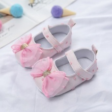 Baby Shoes Baby Girl Soft Shoes Shallow Princess First Walkers Cute Mesh Bow Non-slip Fashion Crib Prewalkers Shoe12