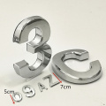 5cm/7cm 0123456789ABC-Z Modern Silver Color Plaque Number House Letter Hotel Door Address Digits Sticker Plate Sign ABS plastic