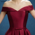 Robe Demoiselle D'honneur 2021 New Satin Boat Neck A Line Burgundy Bridesmaid Dresses Long Real Photo Wedding Party Gown