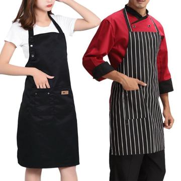 Men and women pure color halter apron kitchen home cooking shop coffee apron custom apron clothes work S9K9