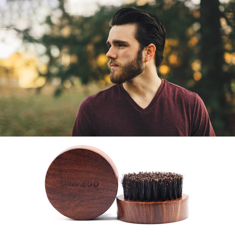 1pc Mini Beard Brush Boar Bristles Mustache Natural Wood Comb Handmade Grooming Kit Men Beards Mustache Care Dropship