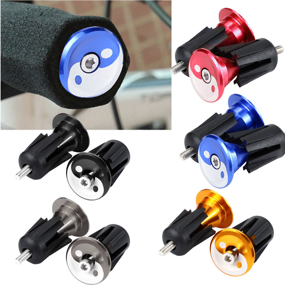 1 Pair End Plugs Grips End Stoppers Durable Bike Bicycle Cap Aluminum Grips Plugs