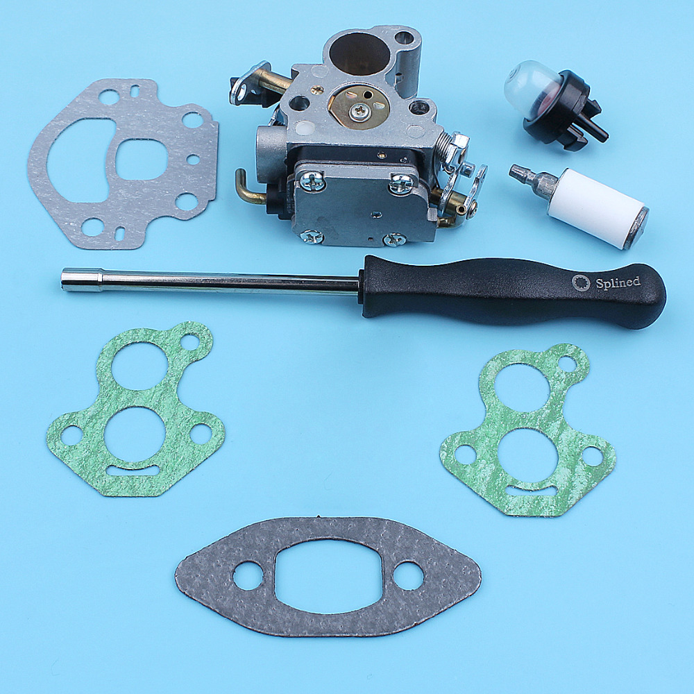 Carburetor Screwdriver Adjustment Tool Gaskets Kit For McCULLOCH CS340 CS380 CS 340 Chainsaw Primer Bulb Fuel Filter Spare Parts