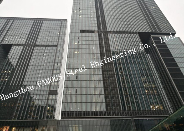 Aluminum Framed Double Layer Glass Curtain Wall for Heat Insulation Steel Structure Building System