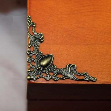 24 Pcs Jewelry Iron Case Scrapbook Box Desk Corner Decorative Guard Corner Sticker Crafts Retro Home Ornament