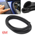 6 M Black Car Edge Protector B B-shaped Rubber Auto Door Noise Insulation Anti-Dust Soundproof Sealing Strips Trim