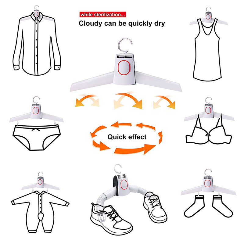 Electric Hanger Dryer Foldable Clothes Shoes Hot & Cold Air Drying Rack Machine Travel Laundry Shoes