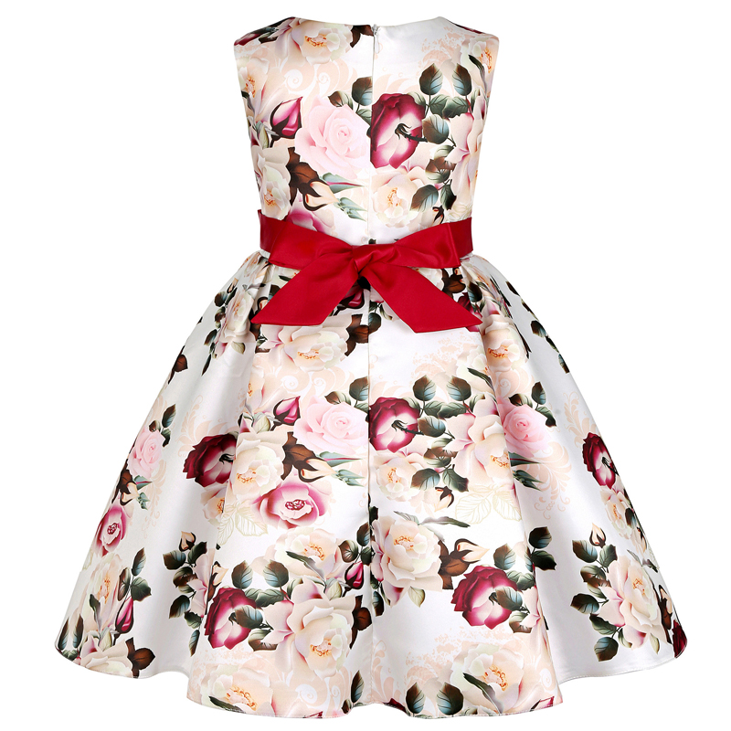 children's Dresses 2021 New Girls Dresses Printing Little Girl Princess Dresses Bowknot Middle Small Children Dresses 3-10 Years