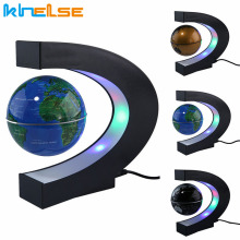 Magnetic Levitation Globe C Shape Night Light Floating World Map Children Learning Toys Decoration Terrestrial Globe Lamp