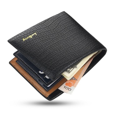 Baellerry Luxury Men's Wallet Leather Solid Slim Wallets for Men Bifold Short Credit Card Holders Coin Purse Business Purse Male