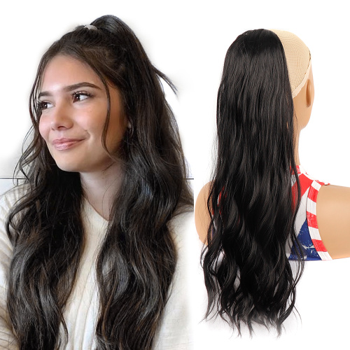 Alileader Special Offer Water Wave Hairpiece Wrap Around Synthetic Ponytail Extension Seamless Clip In Hair Extension Supplier, Supply Various Alileader Special Offer Water Wave Hairpiece Wrap Around Synthetic Ponytail Extension Seamless Clip In Hair Extension of High Quality