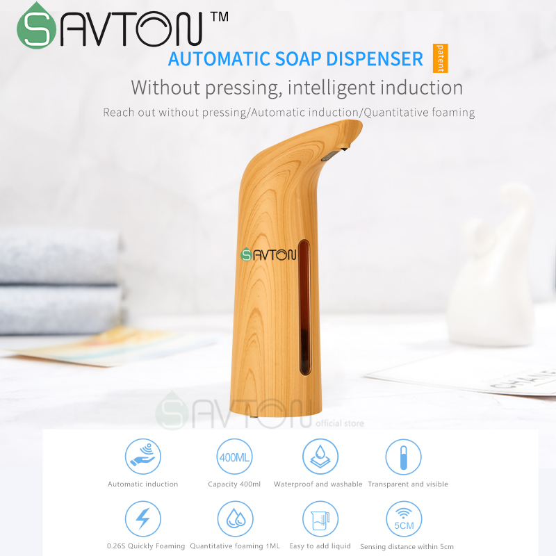 SAVTON Liquid Soap Dispensers Automatic Non-contact Hand Sanatizer People Hand Wash For Kitchen Bathroom Smart Soap Dispenser