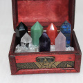 Natural Crystal point magic wand Hexagonal crystal column 7-Star array Treasure Box Home Decoration Gifts