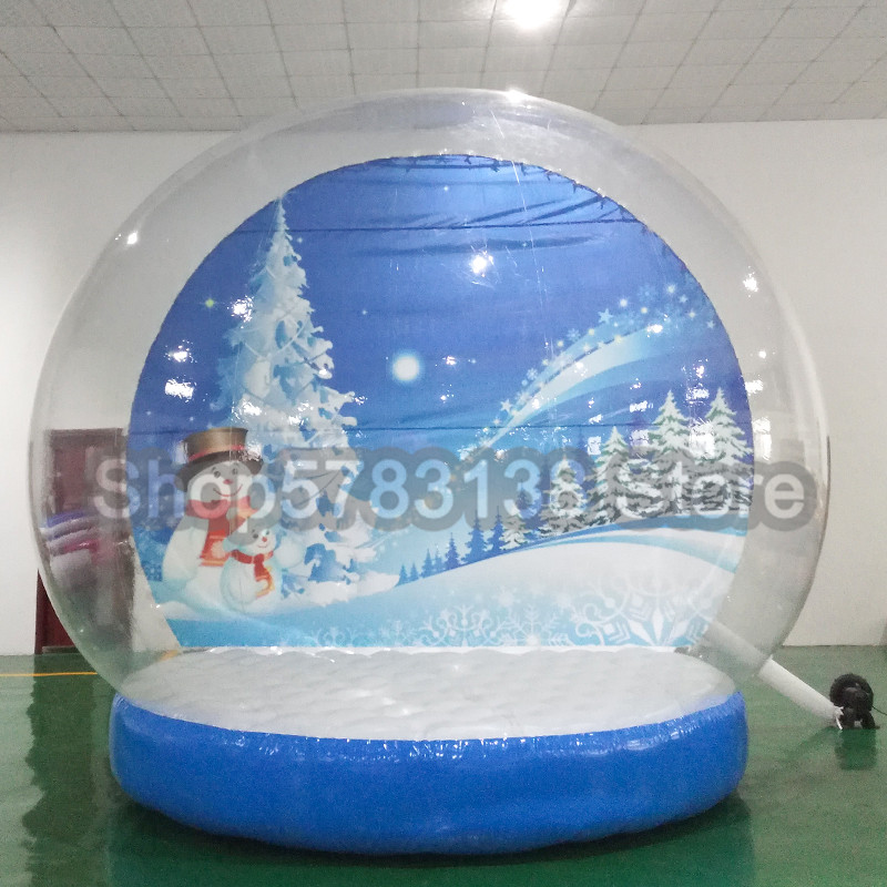 2020 Hot Sale Inflatable Snow Globe Christmas With Pump Customized Background Inflatable Globe Photo Booth People Go Inside