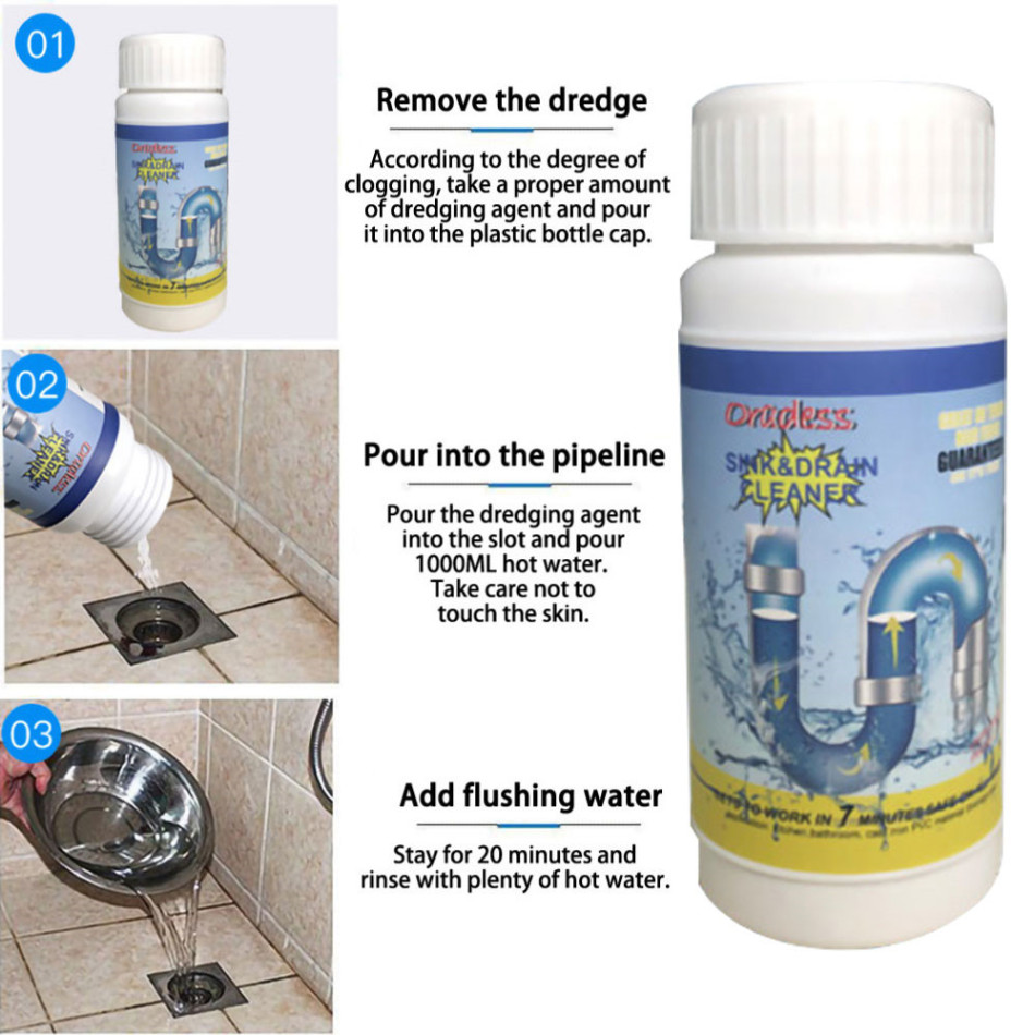 Powerful Pipe Dredging Agent Quick Foaming Toilet Cleaner Super Clog Remover Toilet Clogging Sink& Drain Cleaner Cleaning Tool