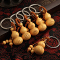 Chinese Style Keychains For Men Women Ethnic Gourd Zodiac Cute Wood Animal Keyring Holder Charm Key Chains Rings Bag Gifts